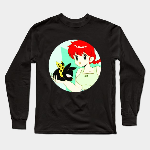 ranma and p-chan Long Sleeve T-Shirt by robinchan33